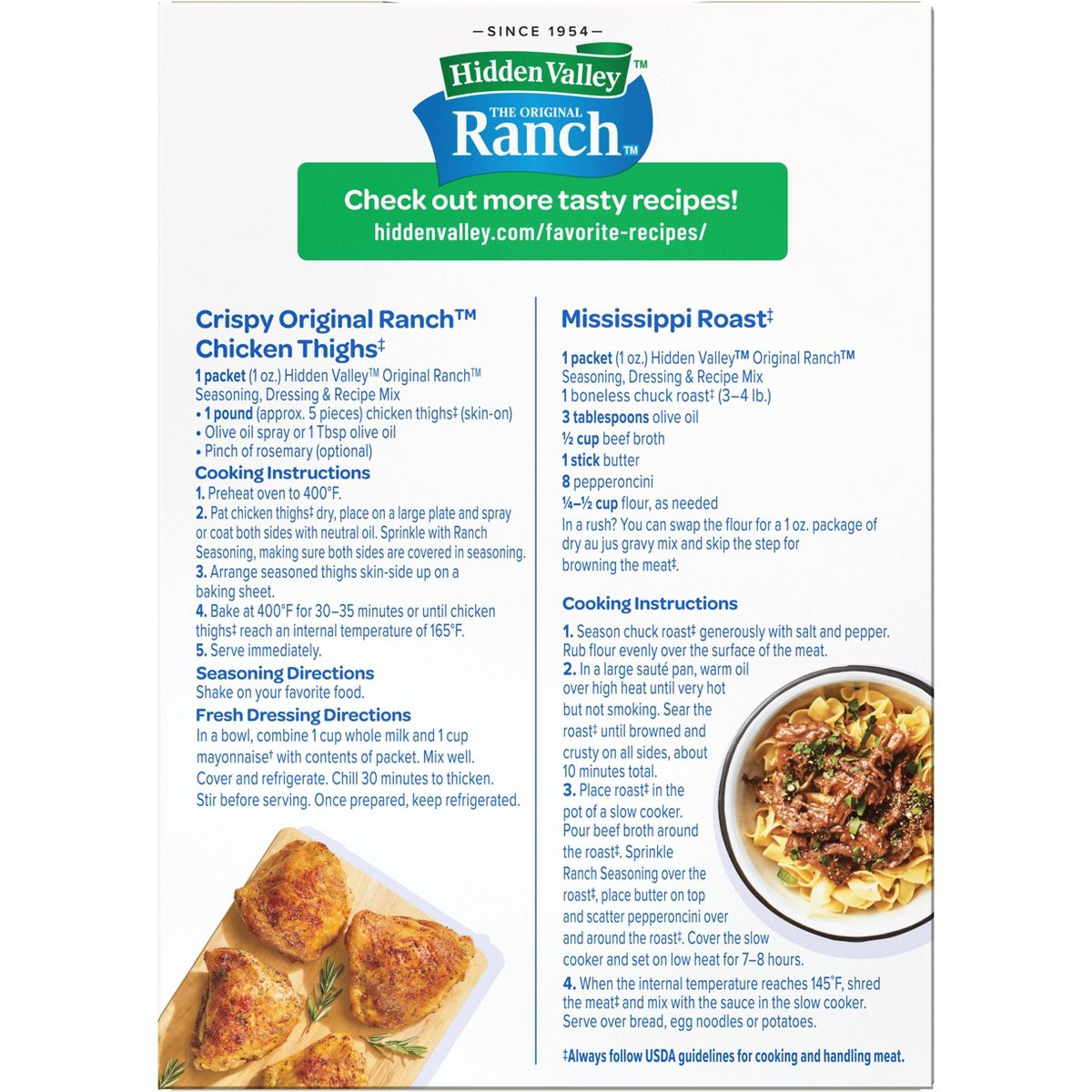 Hidden Valley Original Ranch Salad Dressing & Seasoning Mix - Gluten Free - 1oz/4pk