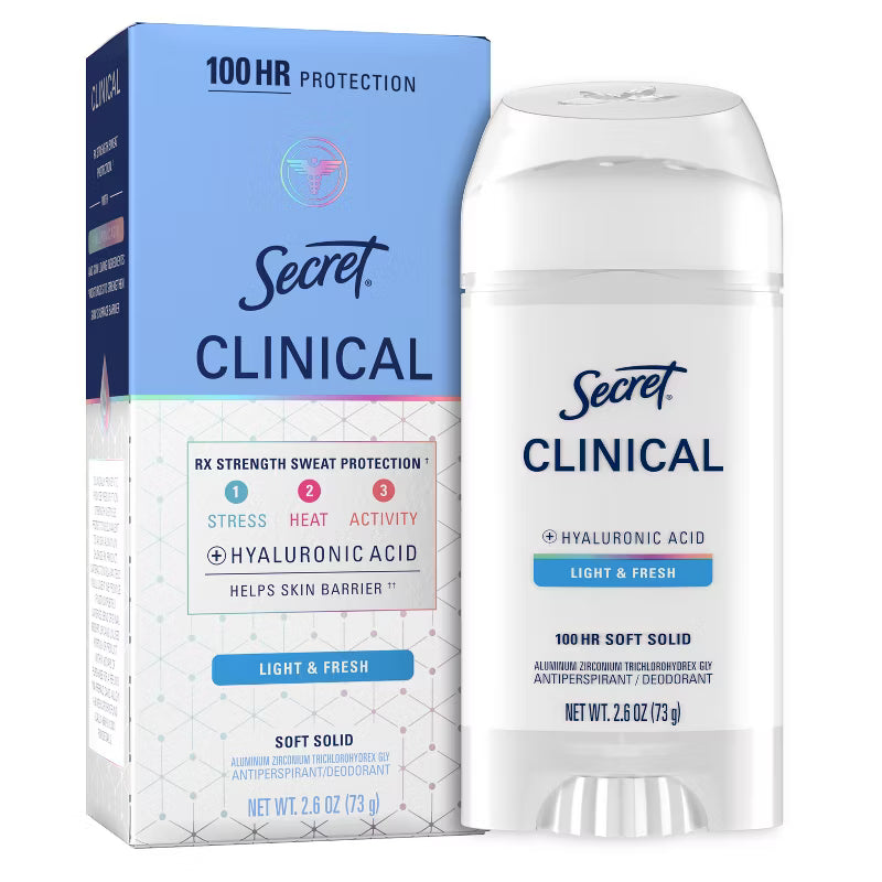Secret Clinical 100HR Antiperspirant Deodorant for Women - Light & Fresh 2.6 oz