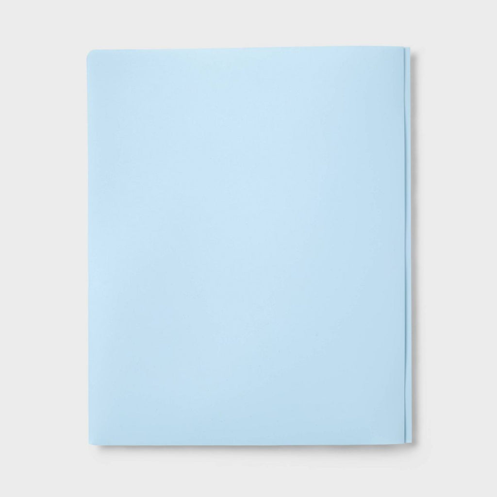 Poly Number 2 Pocket Plastic Folder with Prongs Pastel Blue - up&up™