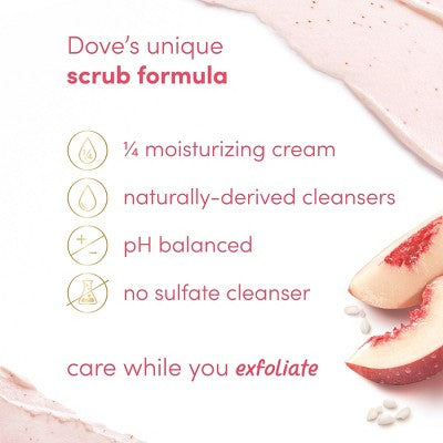Dove Beauty Exfoliating Body Scrub - White Peach & Crushed Rice - 15oz: Whole Bo