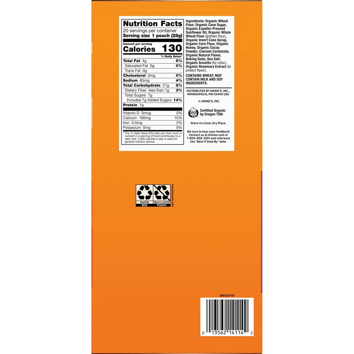 Annie's Bunnies & Pumpkin Grahams Cookies Halloween Snacks - 20oz/20ct