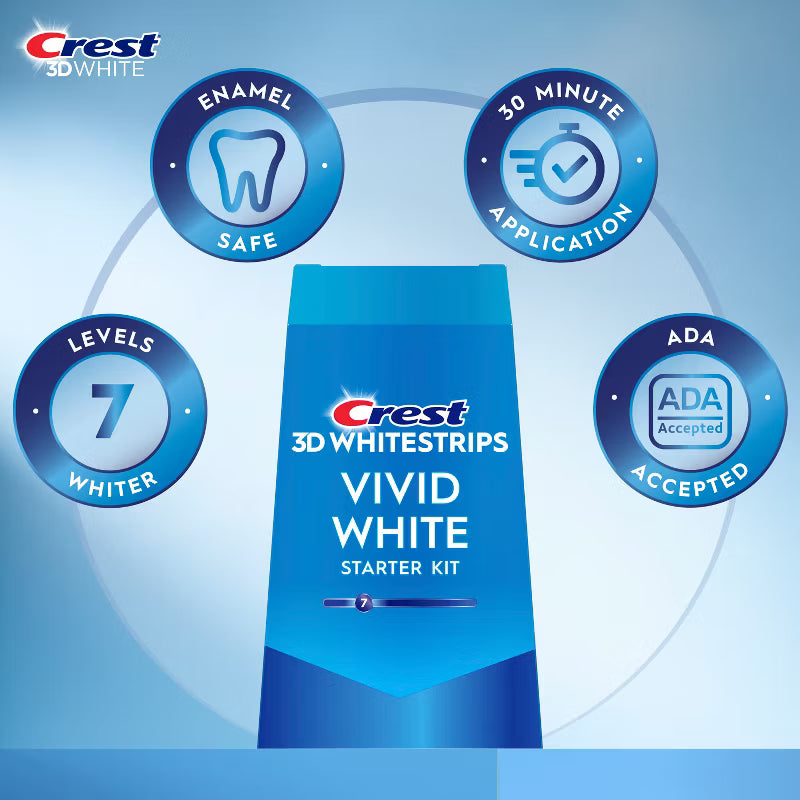 Crest 3D Whitestrips Vivid White Teeth Whitening Kit - 12 Treatments