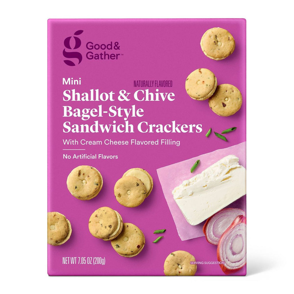 Mini Shallot & Chive Bagel Sandwich Crackers - 7.05oz