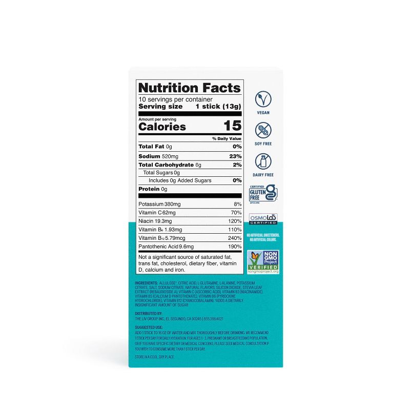 Liquid I.V. Sugar Free Hydration Multiplier - Raspberry Lemonade 10 Pack