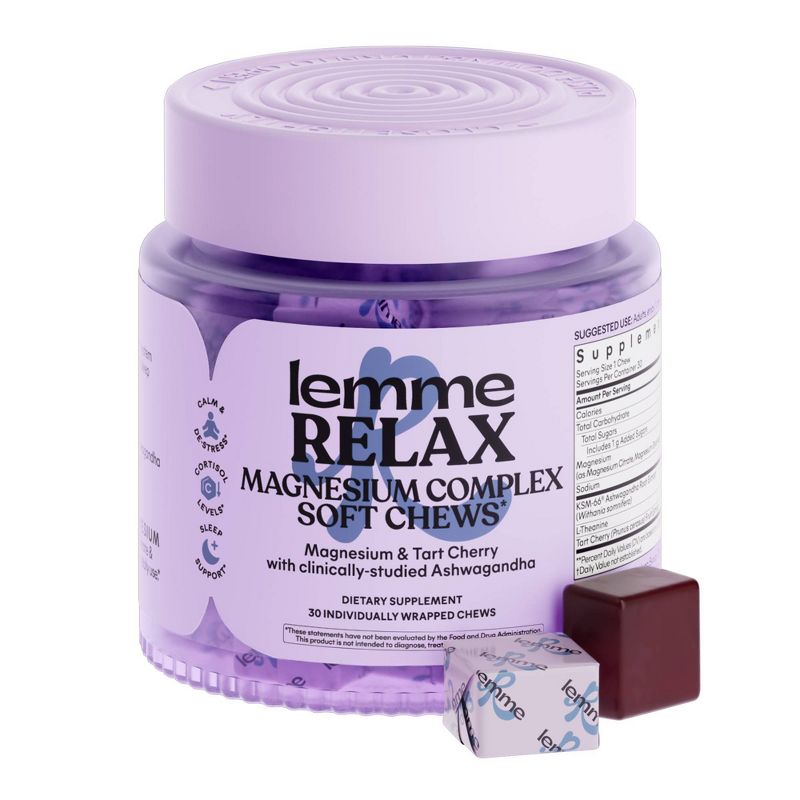 Lemme Relax Magnesium Complex Soft Chews Blackberry Lemonade 30ct