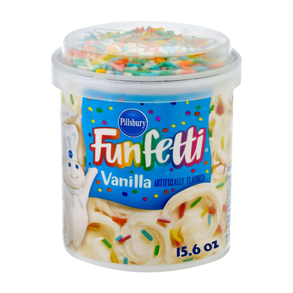 Pillsbury Funfetti 15.25oz Premium Cake and Cupcake Mix + 15.6oz Vanilla Flavored Frosting