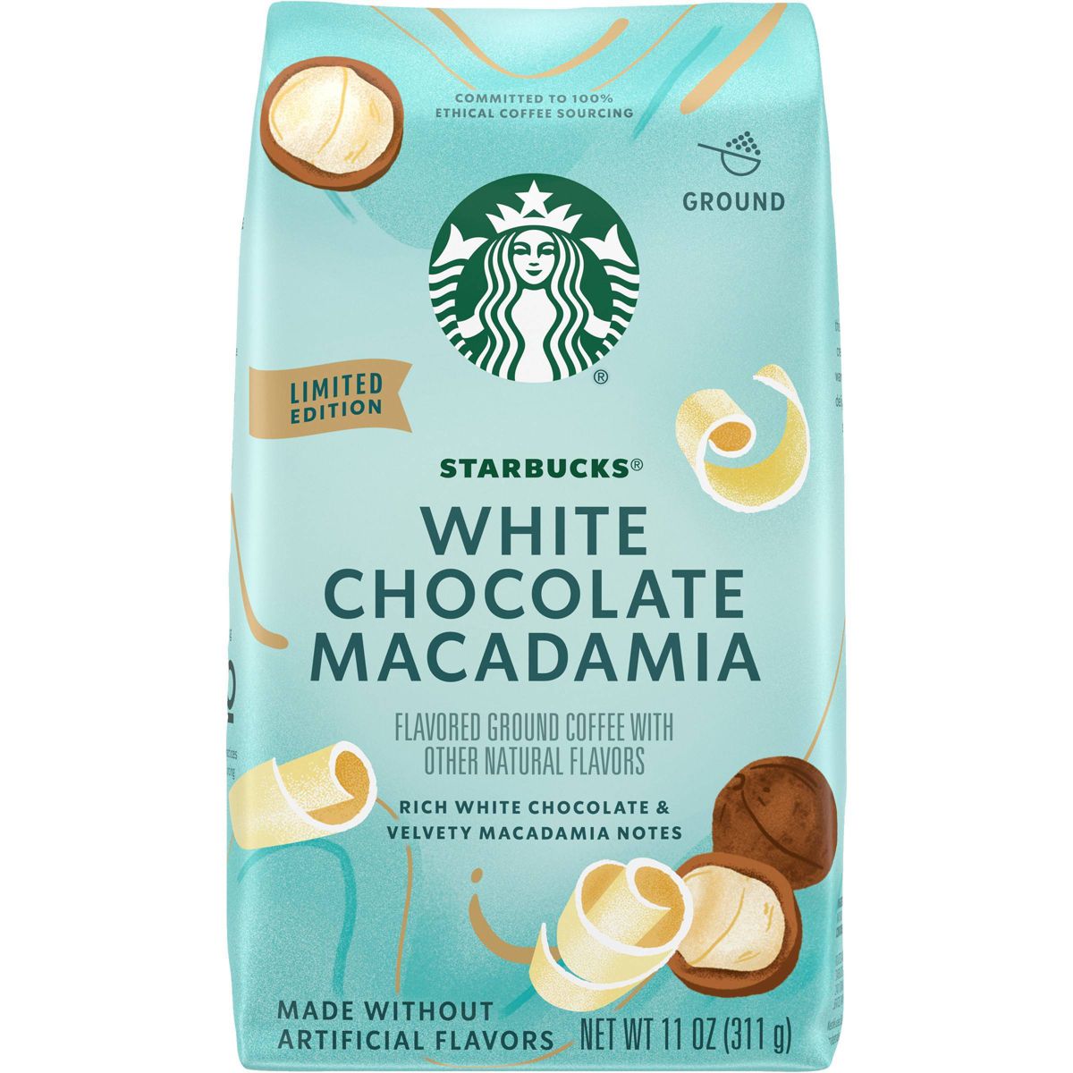 Starbucks White Chocolate Macadamia Nut Light Roast Ground Coffee 311g