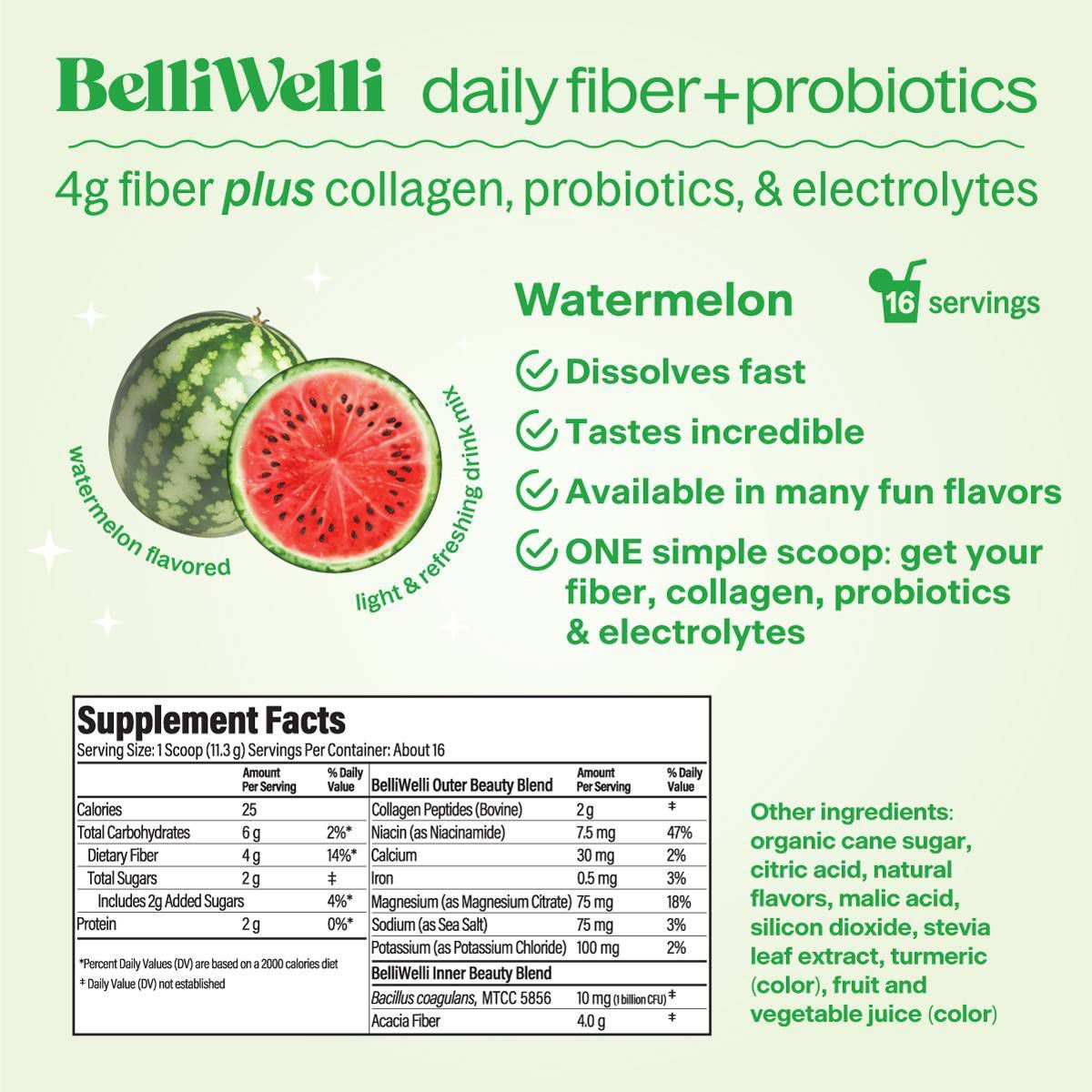 BelliWelli Multivitamin Powder - Watermelon