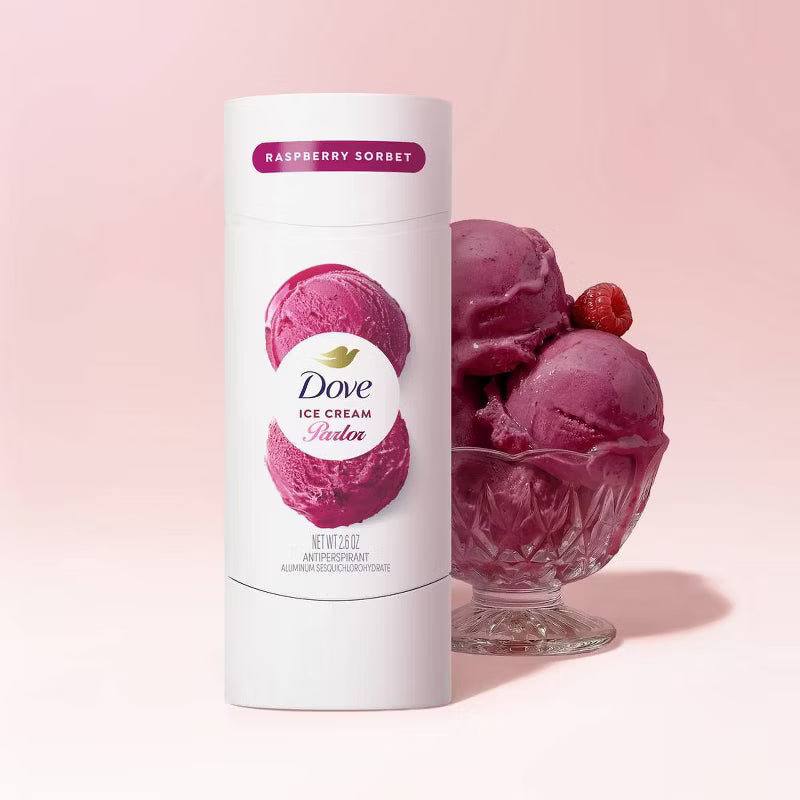 Dove Beauty Ice Cream Parlor Raspberry Sorbet Antiperspirant Stick 2.6oz