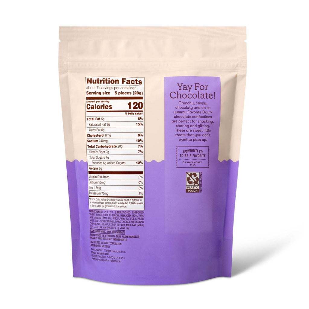 Favorite Day Dark Chocolate Covered Mini Pretzels Candy 7oz