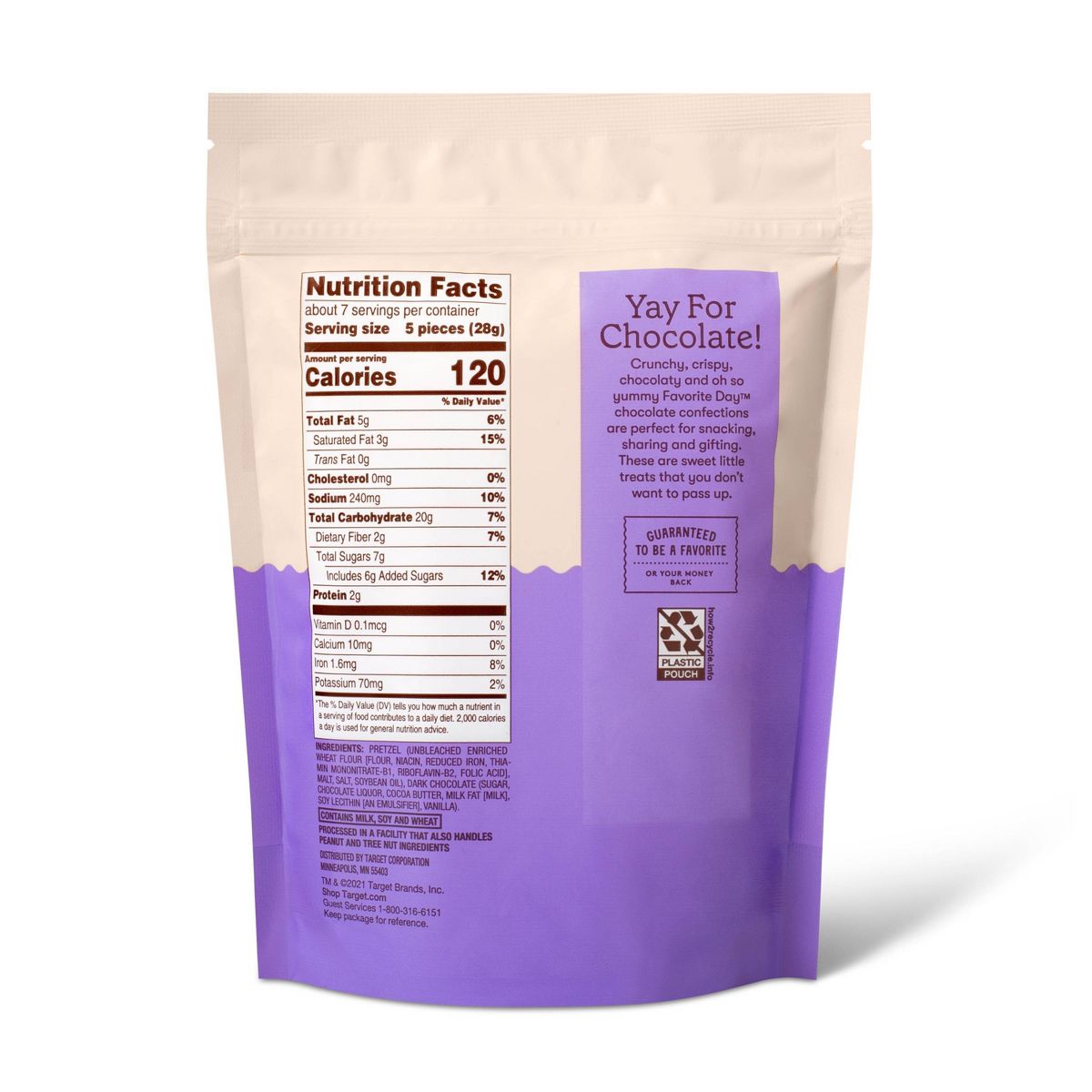 Favorite Day Dark Chocolate Covered Mini Pretzels Candy 7oz