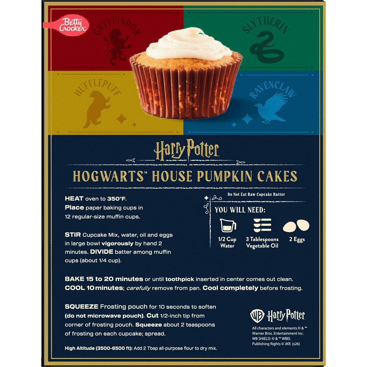 Betty Crocker Harry Potter Halloween Hogwarts House Pumpkin Cake Mix - 13.6oz