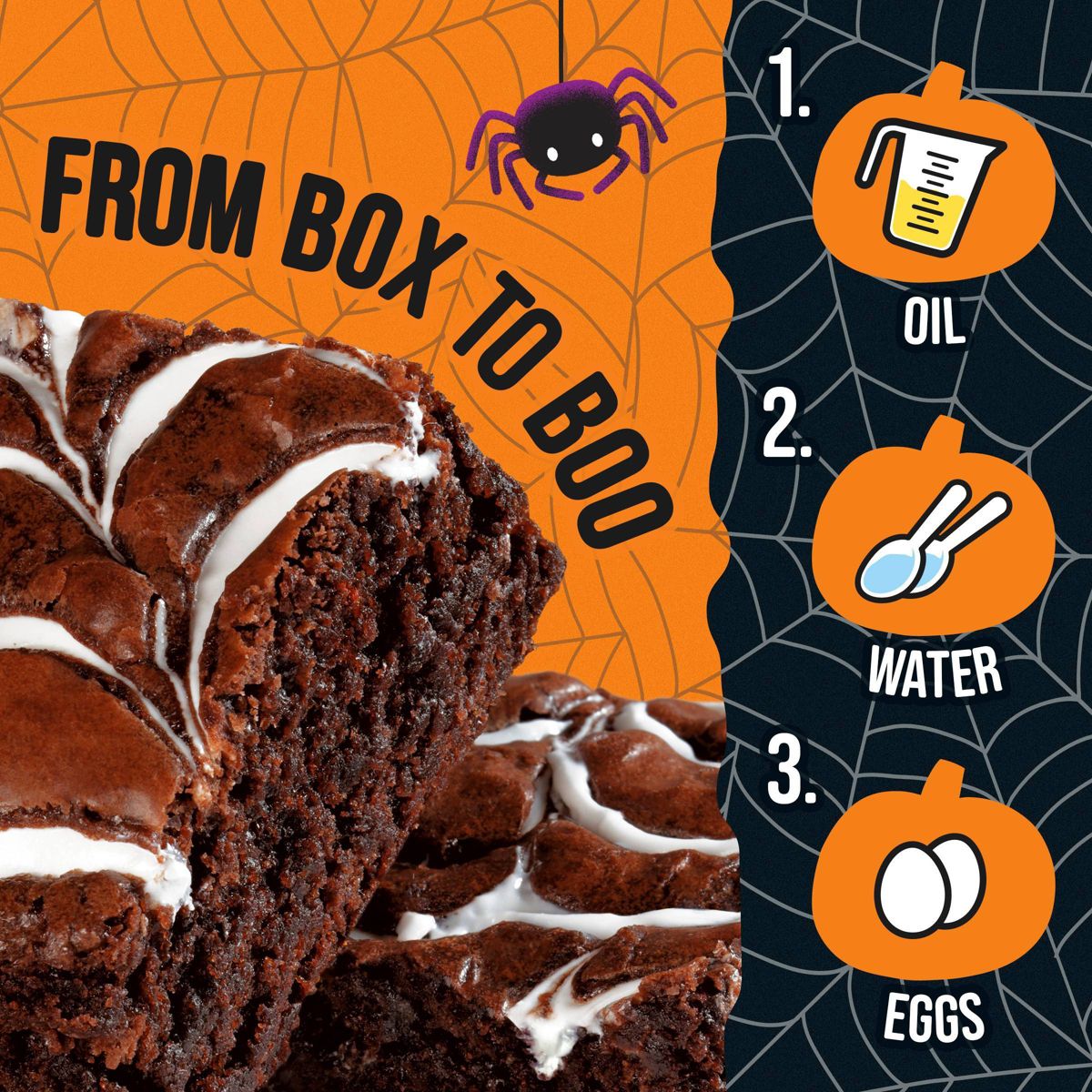 Pillsbury Funfetti Halloween Spiderweb Swirl Fudge Brownie Mix - 18.4oz