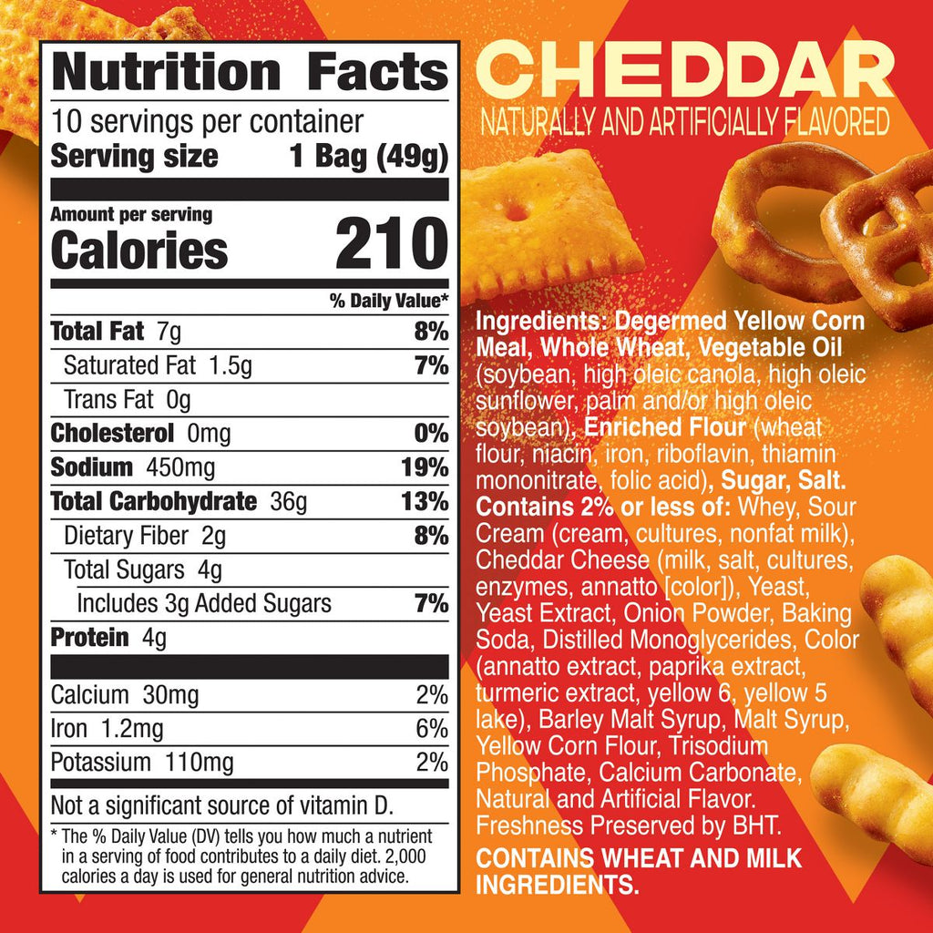 Chex Mix Cheddar Snack Bags - 49g