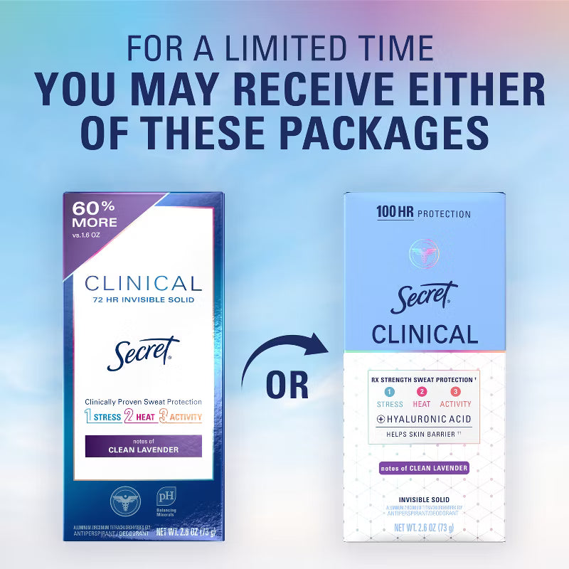 Secret Clinical 100HR Antiperspirant Deodorant for Women - Clean Lavender