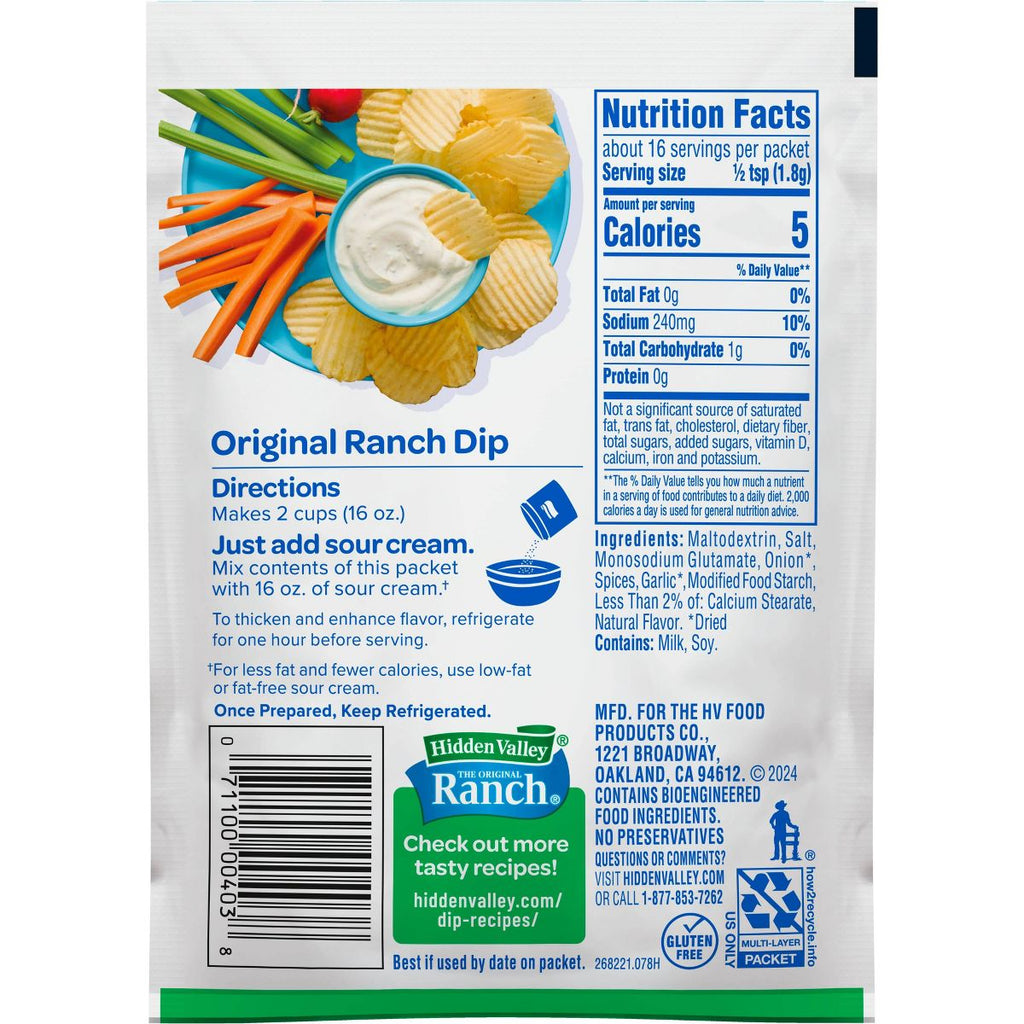 Hidden Valley Original Ranch Dips Mix - 1oz