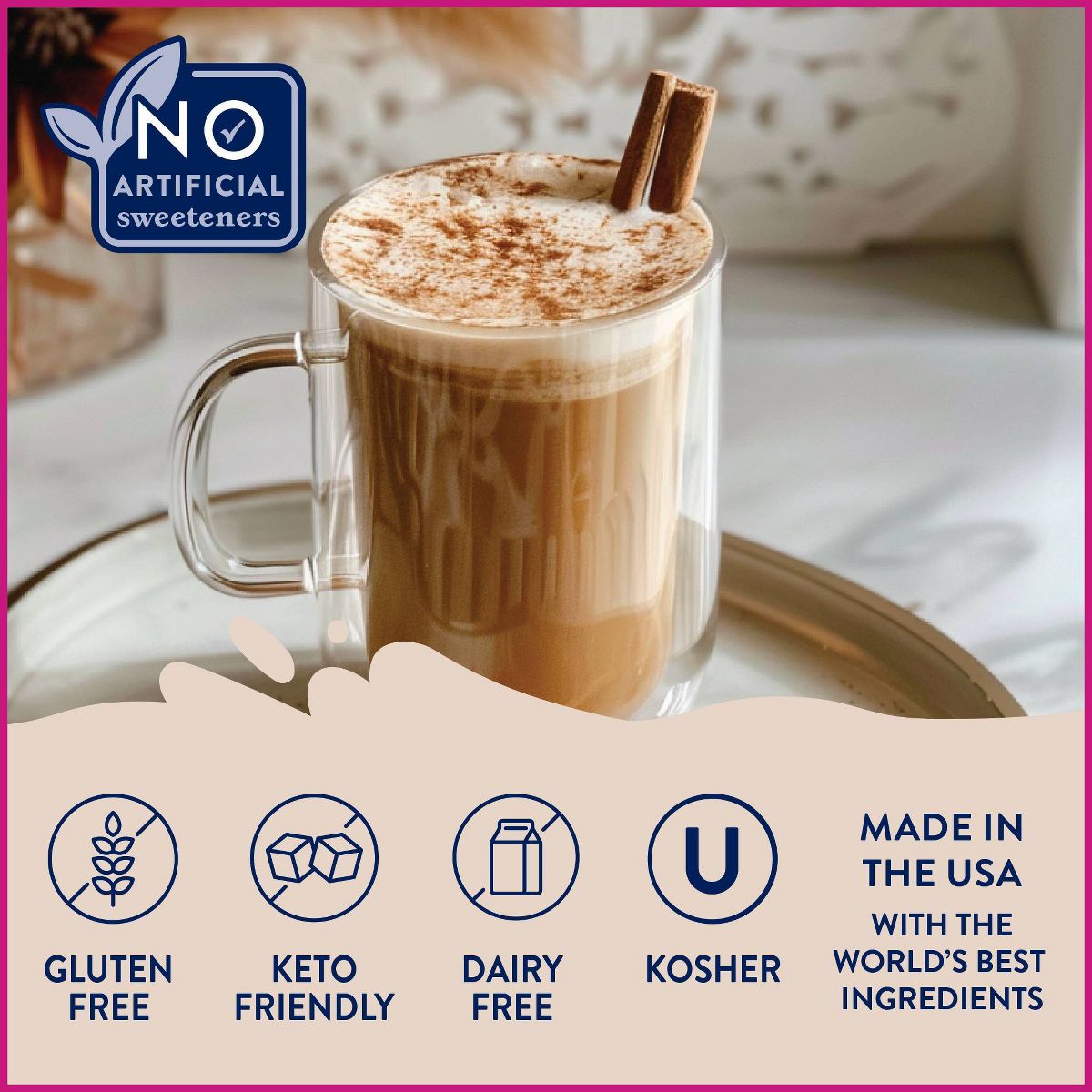 Jordan's Skinny Mixes Naturally Sweetened Sugar Free Cinnamon Dolce Coffee Flavoring Syrup
