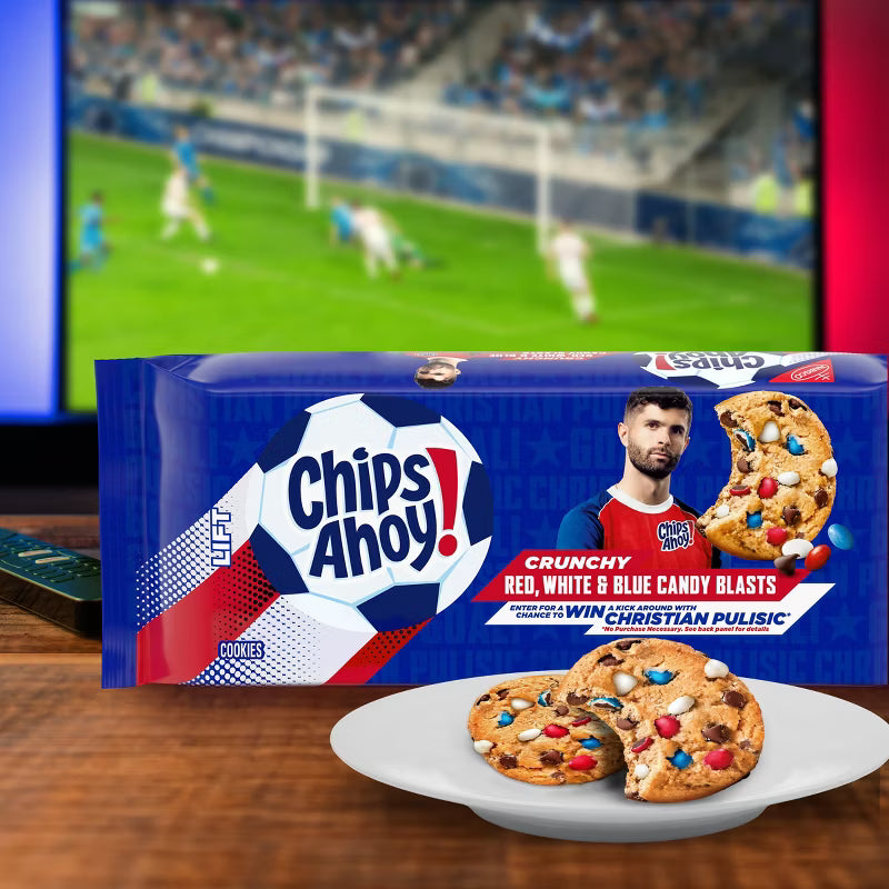 Chips Ahoy! Crunchy Red, White & Blue Candy Blasts Fudgy Chocolate Chip Cookies Limited Edition -