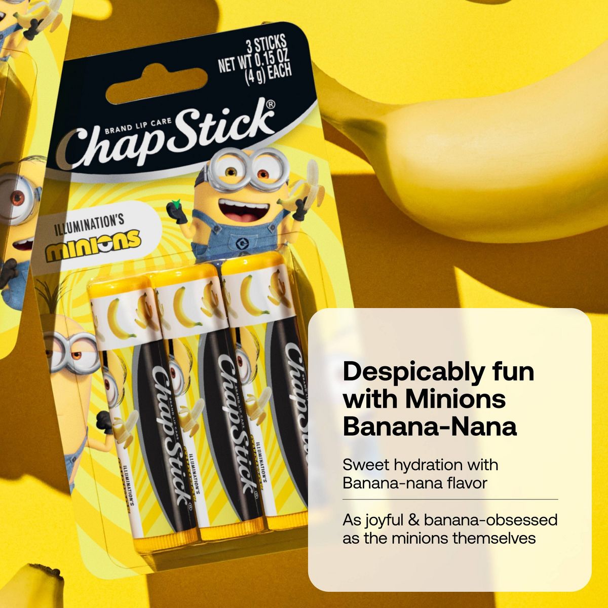 Chapstick Minions Banana Lip Balm 3-Pack