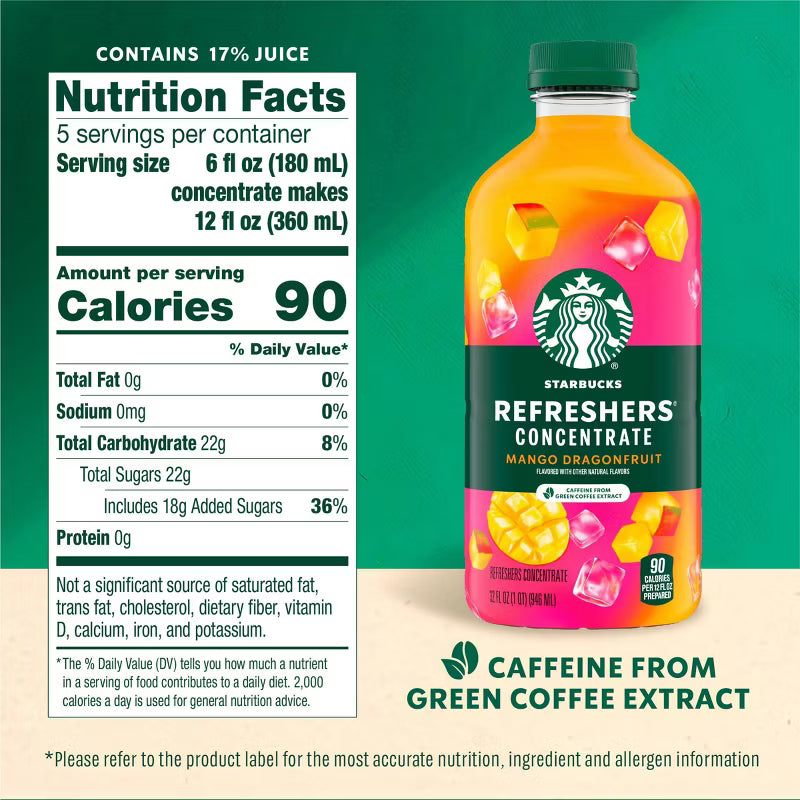 Starbucks Refreshers Mango Dragonfruit Concentrate