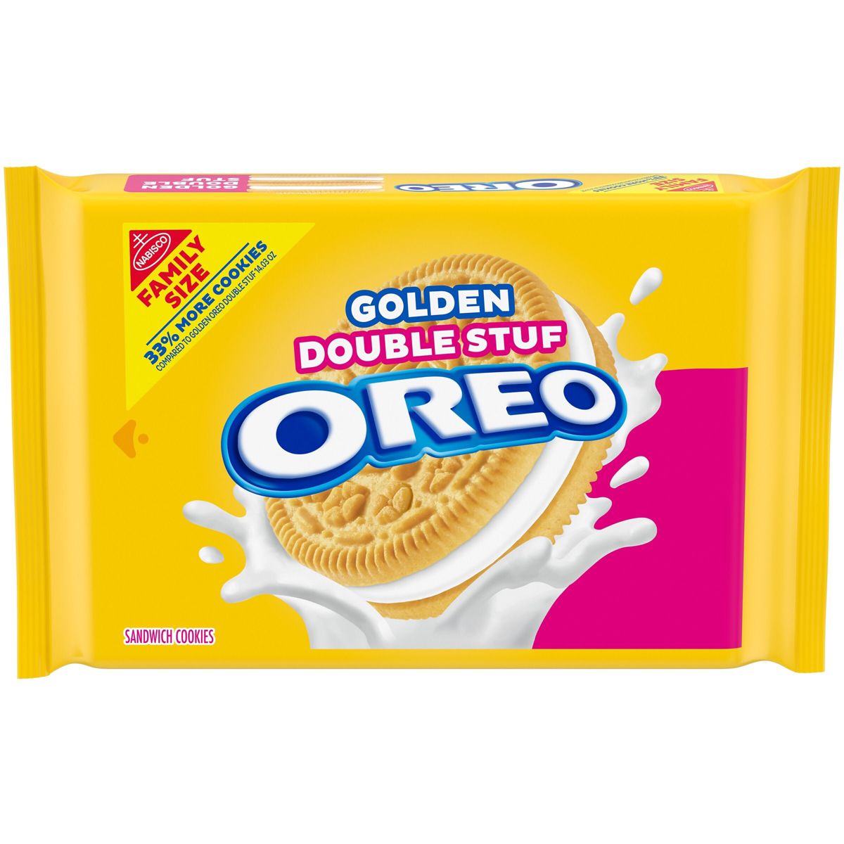 Oreo Double Stuf Golden Sandwich Cookies Family Size - 18.12oz