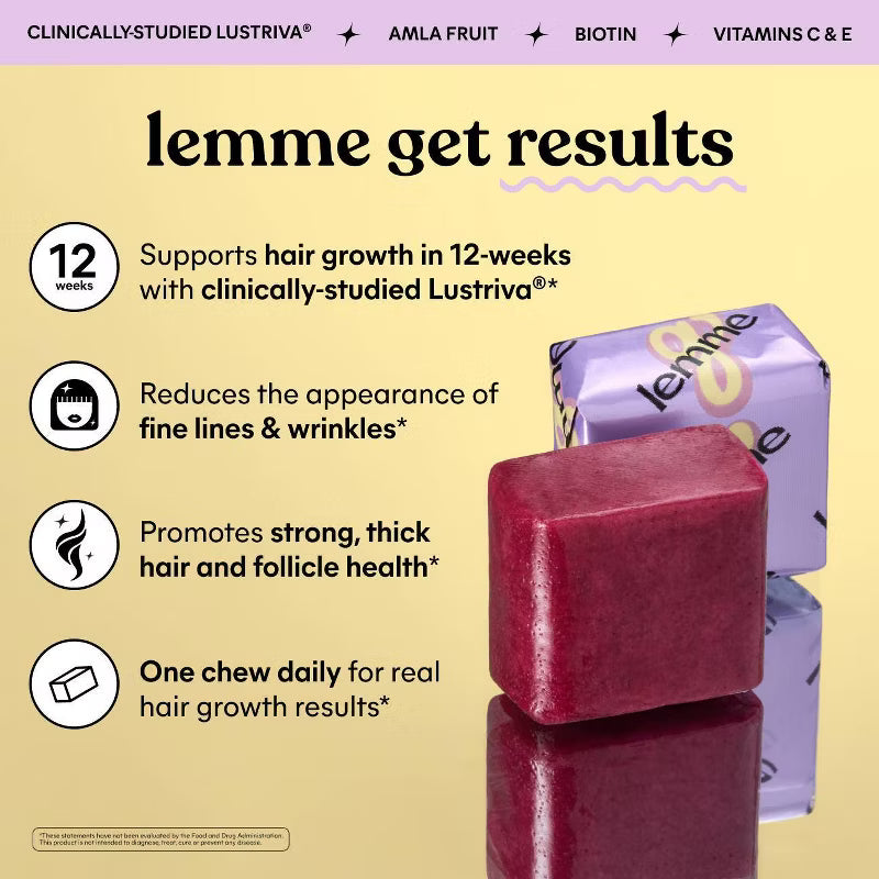 Lemme Grow Hair Growth & Skin Support Soft Chews - 30 Count