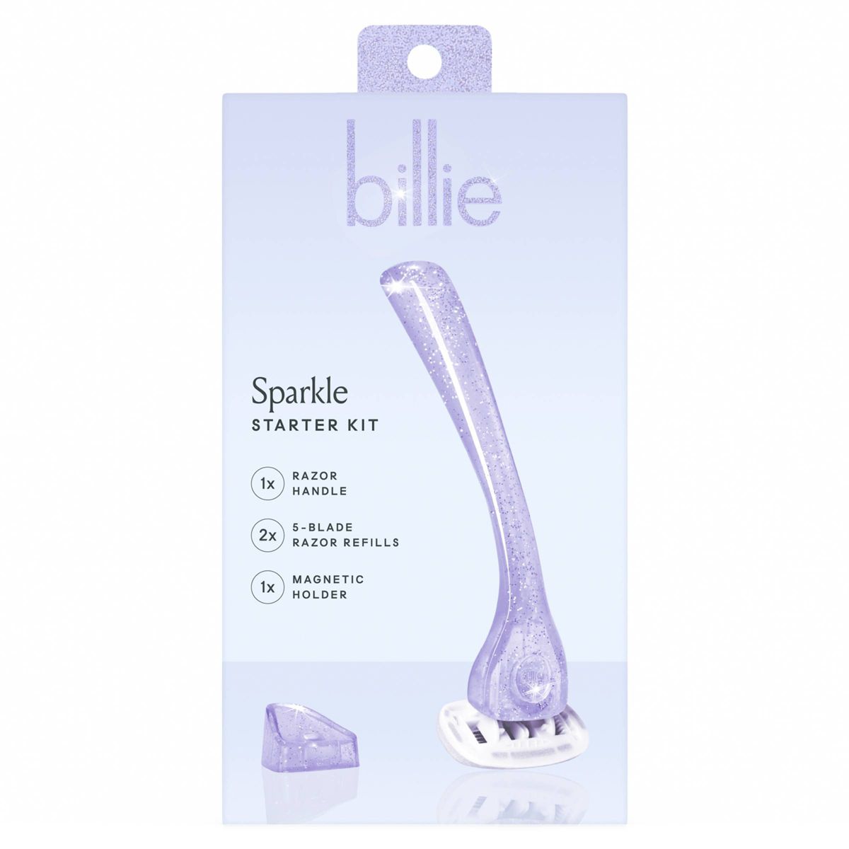 Billie Women's Sparkle Razor Kit - 1 Handle + Magnetic Holder + 2 Blade Refills