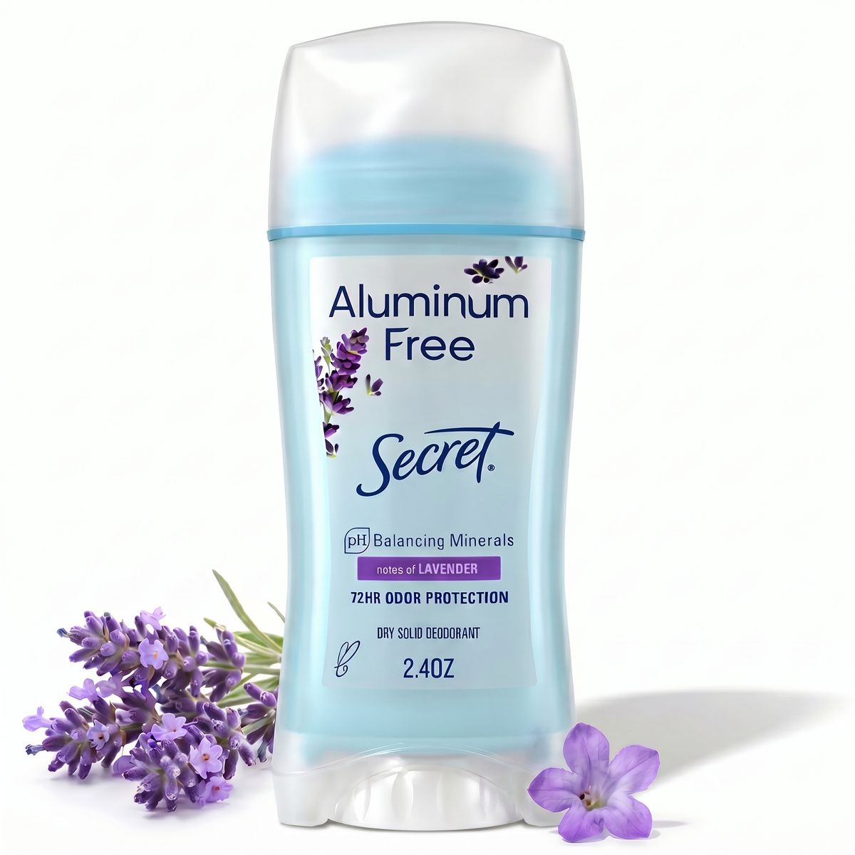 Secret Lavender Solid Deodorant for Women - Aluminum-Free 2.4oz
