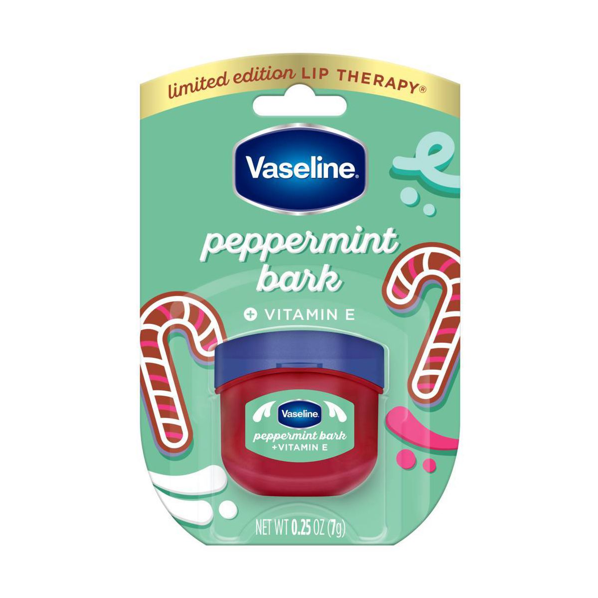 Vaseline Holiday Limited Edition Lip Balm - Peppermint Bark - 0.25oz
