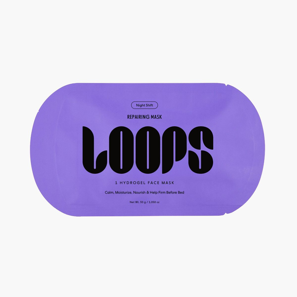 LOOPS Night Shift Repair Hydrogel Face Mask - 1.058oz