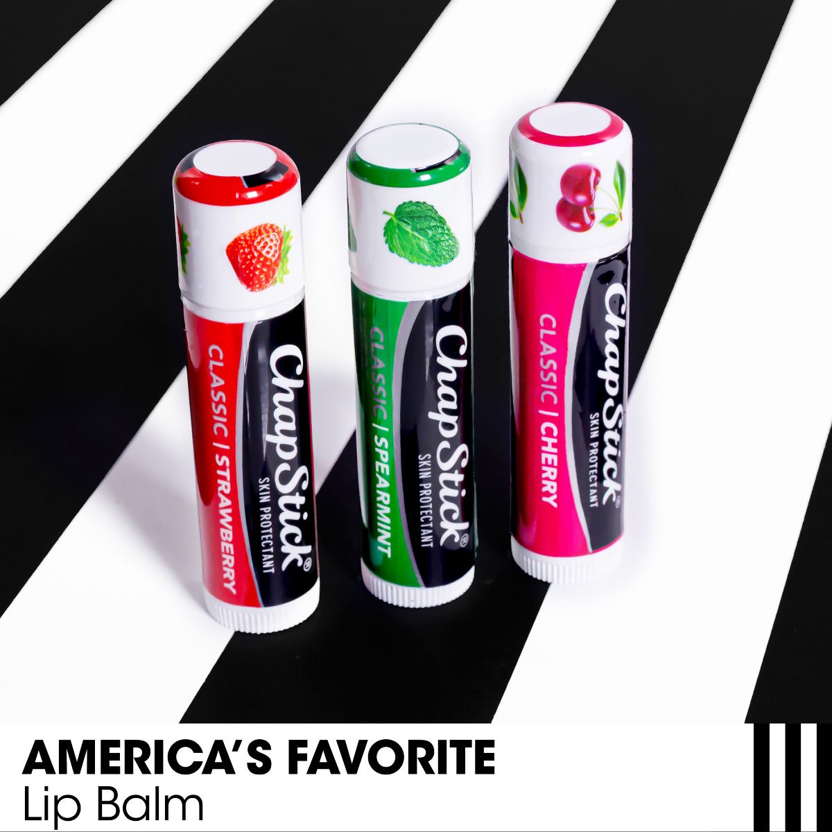 ChapStick Classic Variety Pack Lip Balm - Cherry, Strawberry & Spearmint