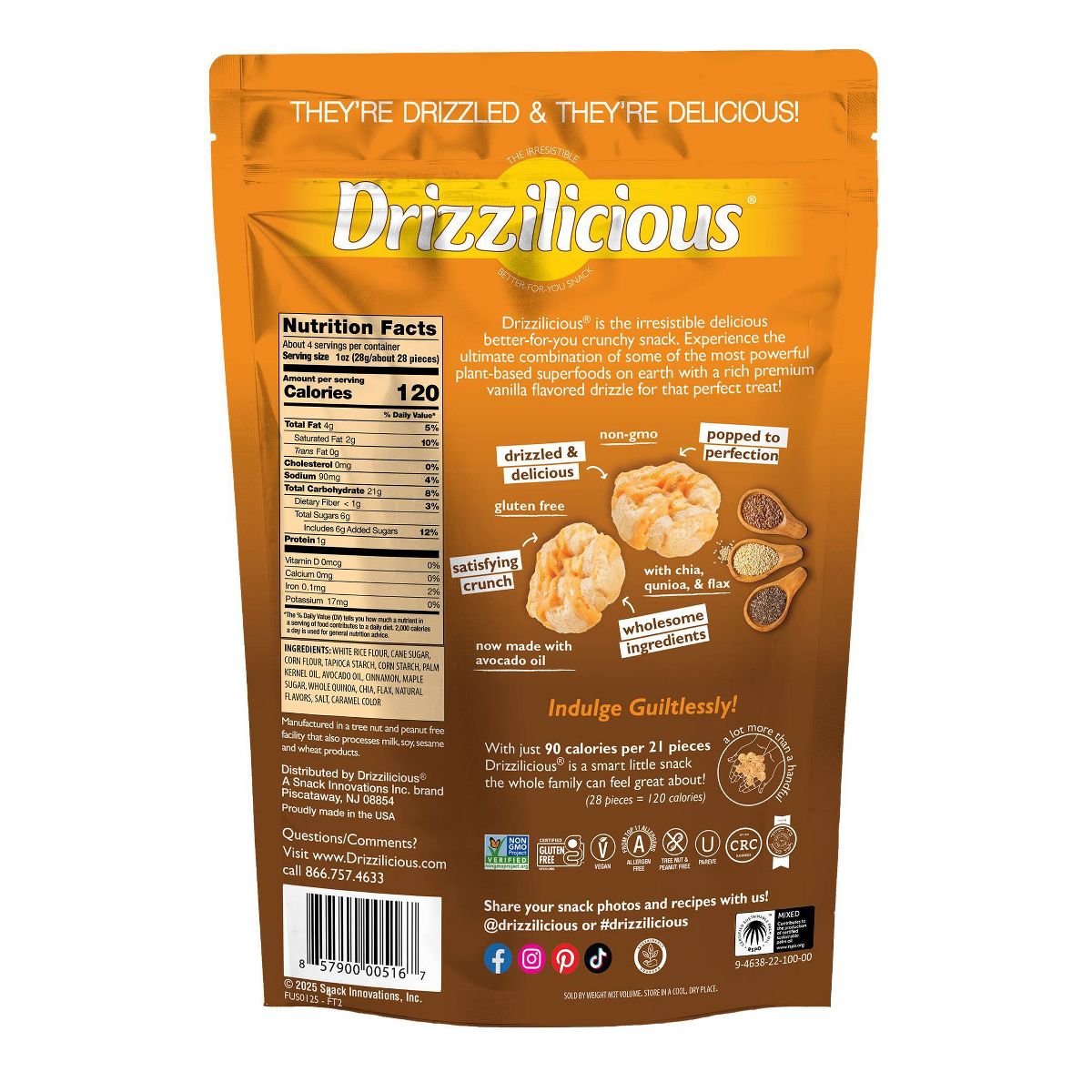 Drizzilicious French Toast Drizzled Mini Rice Cake - 4oz