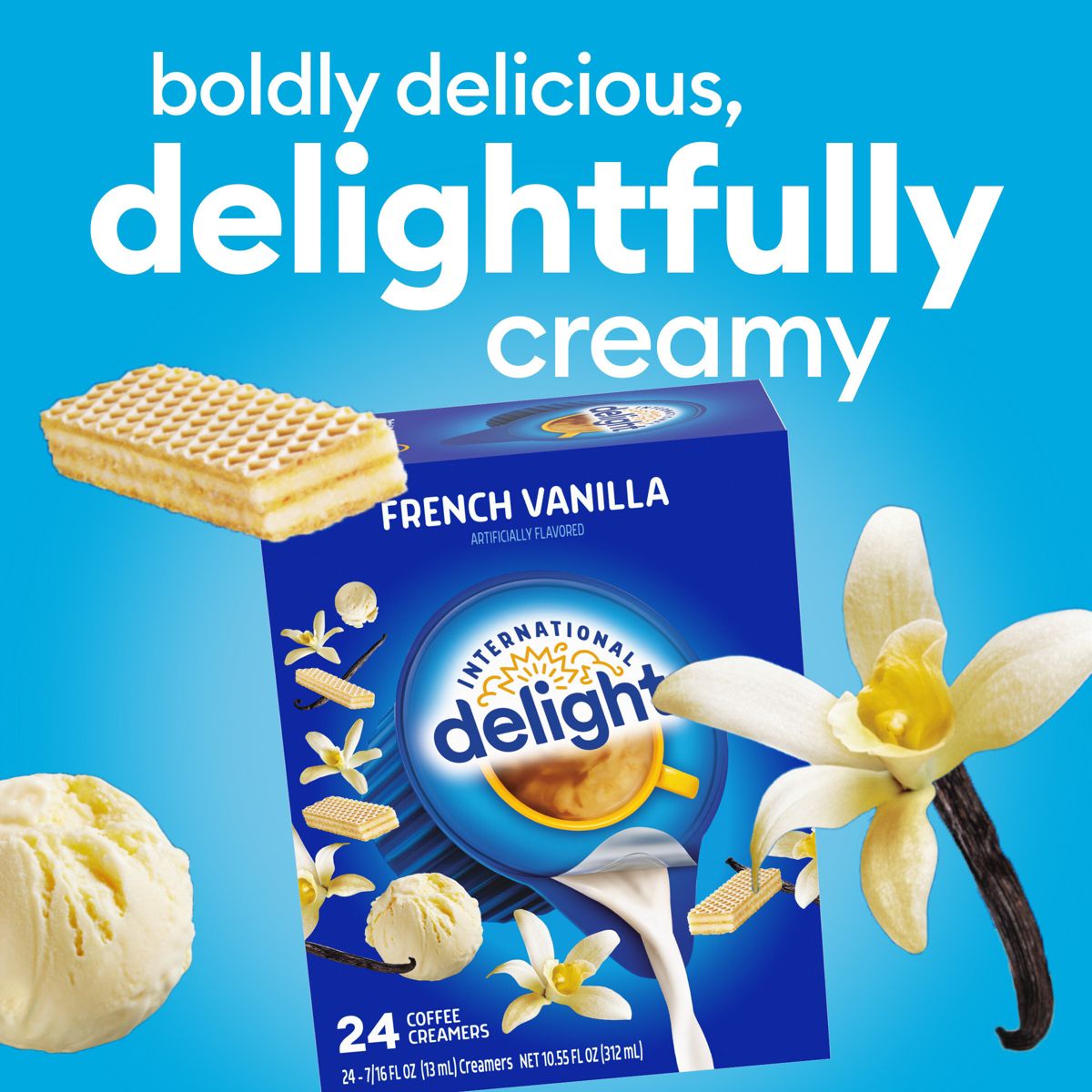 International Delight French Vanilla Coffee Creamer Singles 24 Pack
