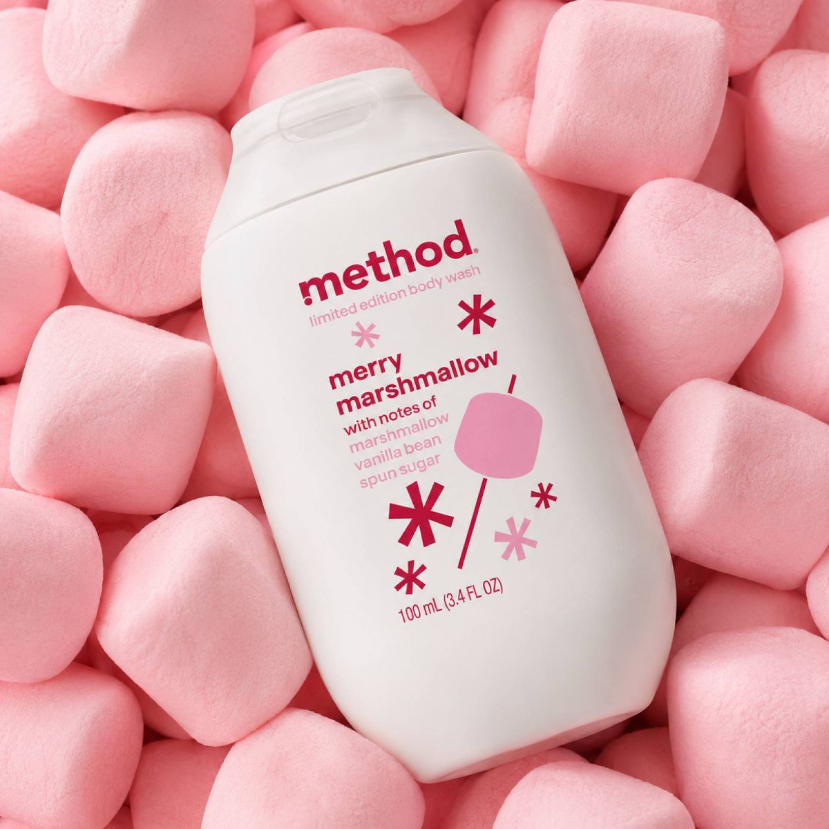 Method Holiday Body Wash - Merry Marshmallow - 3.4 fl oz
