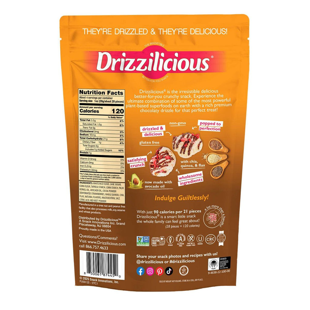 Drizzilicious Strawberry Chocolatey Drizzled Mini Rice Cake - 4oz