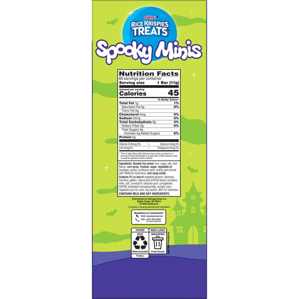 Rice Krispies Treats Halloween Mini Marshmallow Squares Snack - 23.2oz/60ct
