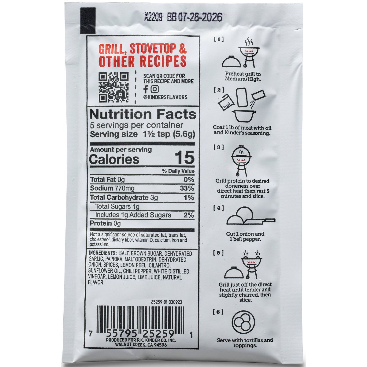 Kinder's The Fajita Blend Seasoning - 1oz