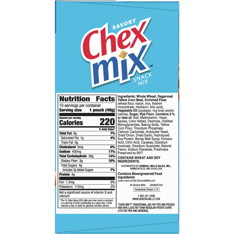 Chex Mix Traditional Snack Mix Bags - 49g