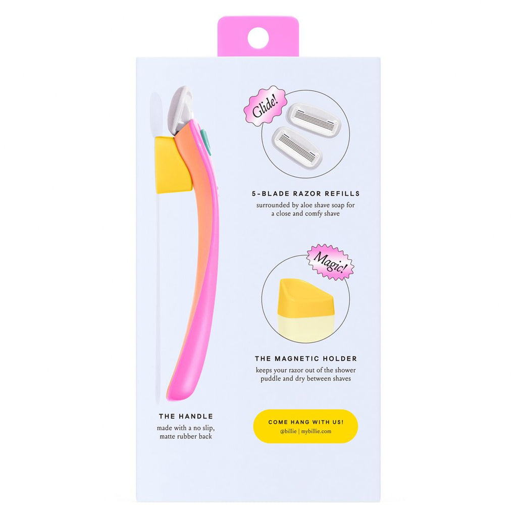Billie Women's Malibu Razor Kit - 1 Handle + Magnetic Holder + 2 Blade Refills