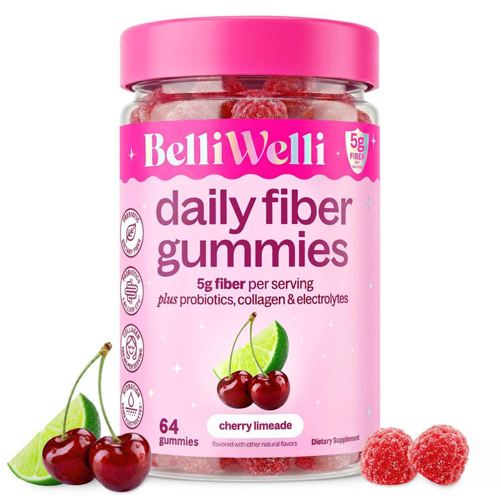 BelliWelli Daily Fiber Gummies - Cherry Limeade - 64ct