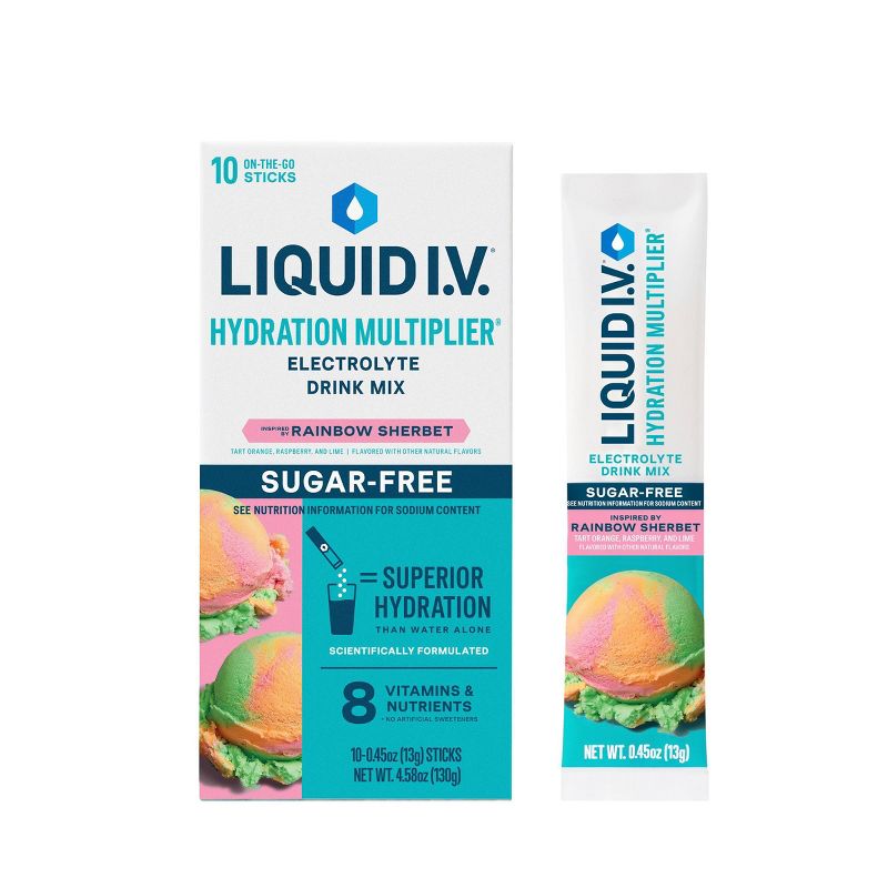 Liquid I.V. Sugar Free Hydration Multiplier - Rainbow Sherbert 10 Pack