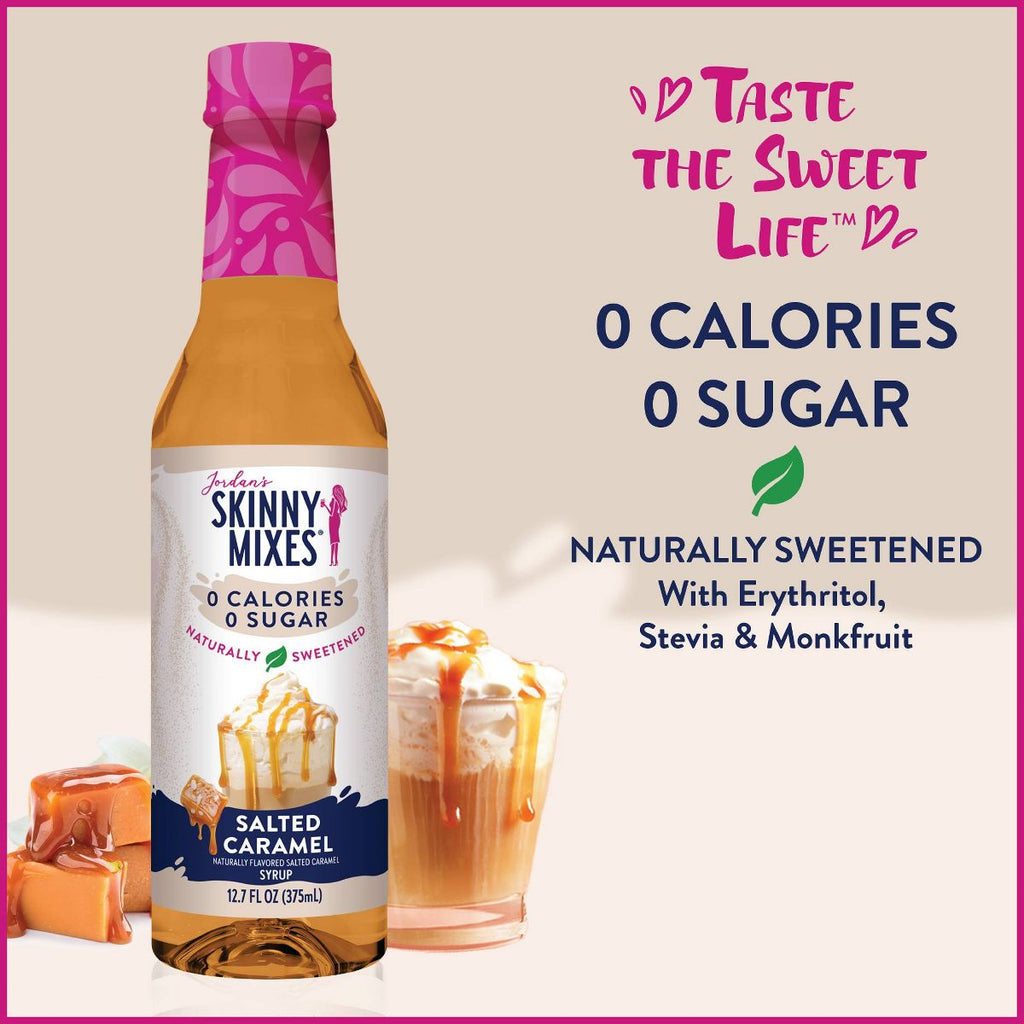 Jordan's Skinny Mixes Naturally Sweetened Sugar Free salted Caramel Coffee Flavoring Syrup