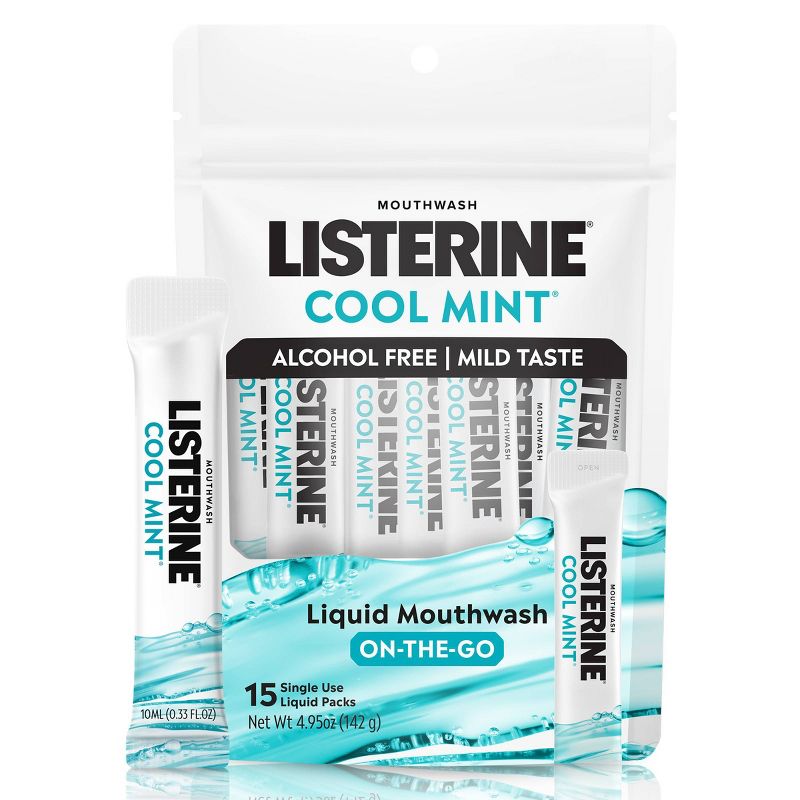 Listerine Alcohol-Free Cool Mint Mouthwash Packets 15ct