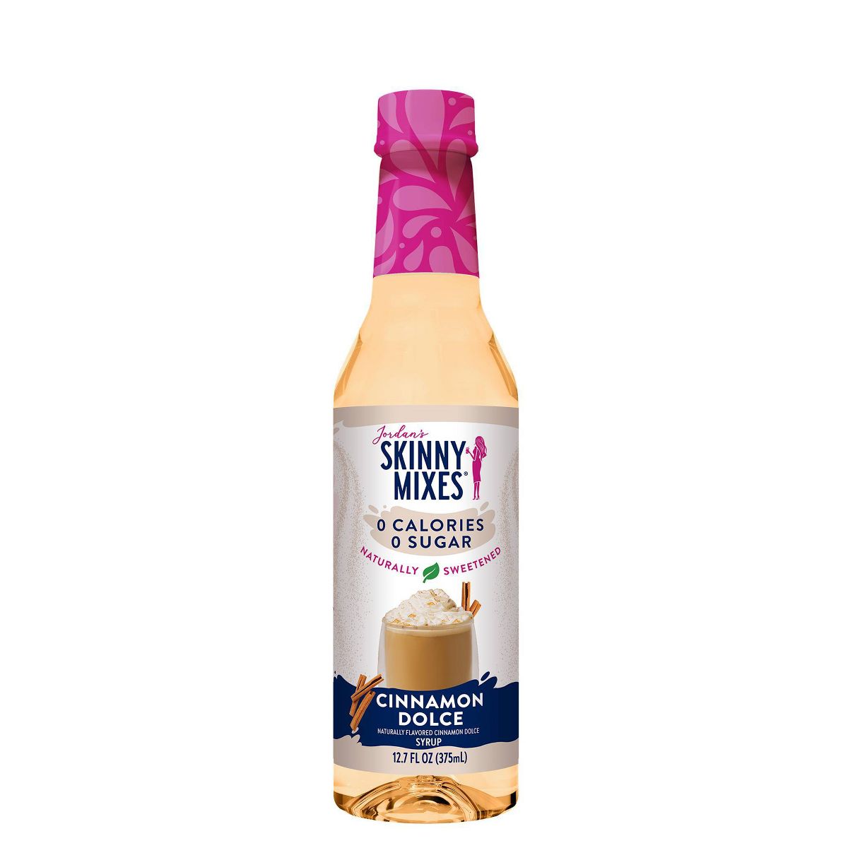 Jordan's Skinny Mixes Naturally Sweetened Sugar Free Cinnamon Dolce Coffee Flavoring Syrup