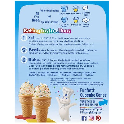 Pillsbury Funfetti Premium Cake & Cupcake Mix - 15.25oz