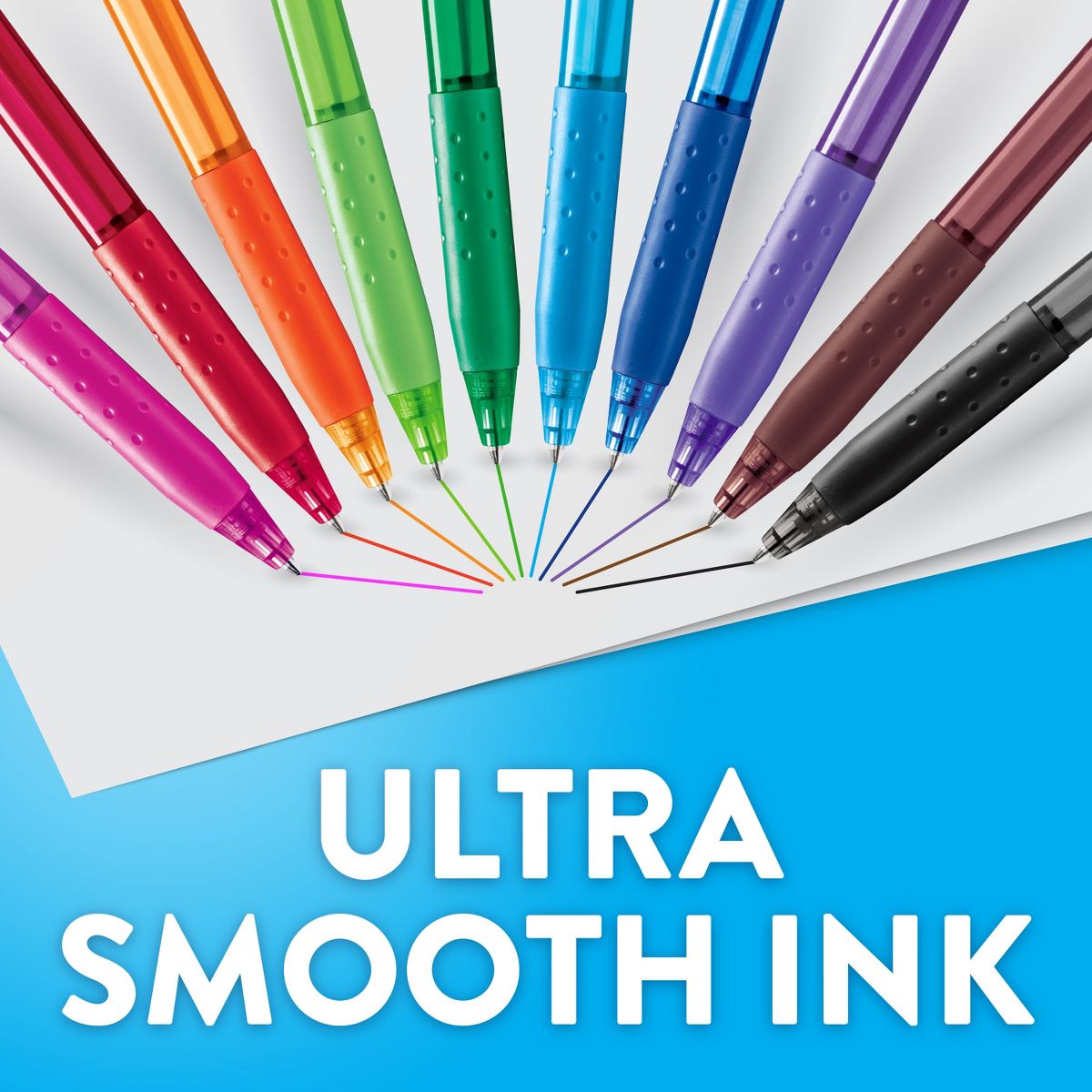 Paper Mate Ink Joy 300RT 8pk Ballpoint Pens 1.0mm Multicolored: Retractable, Quick Drying, Rubber