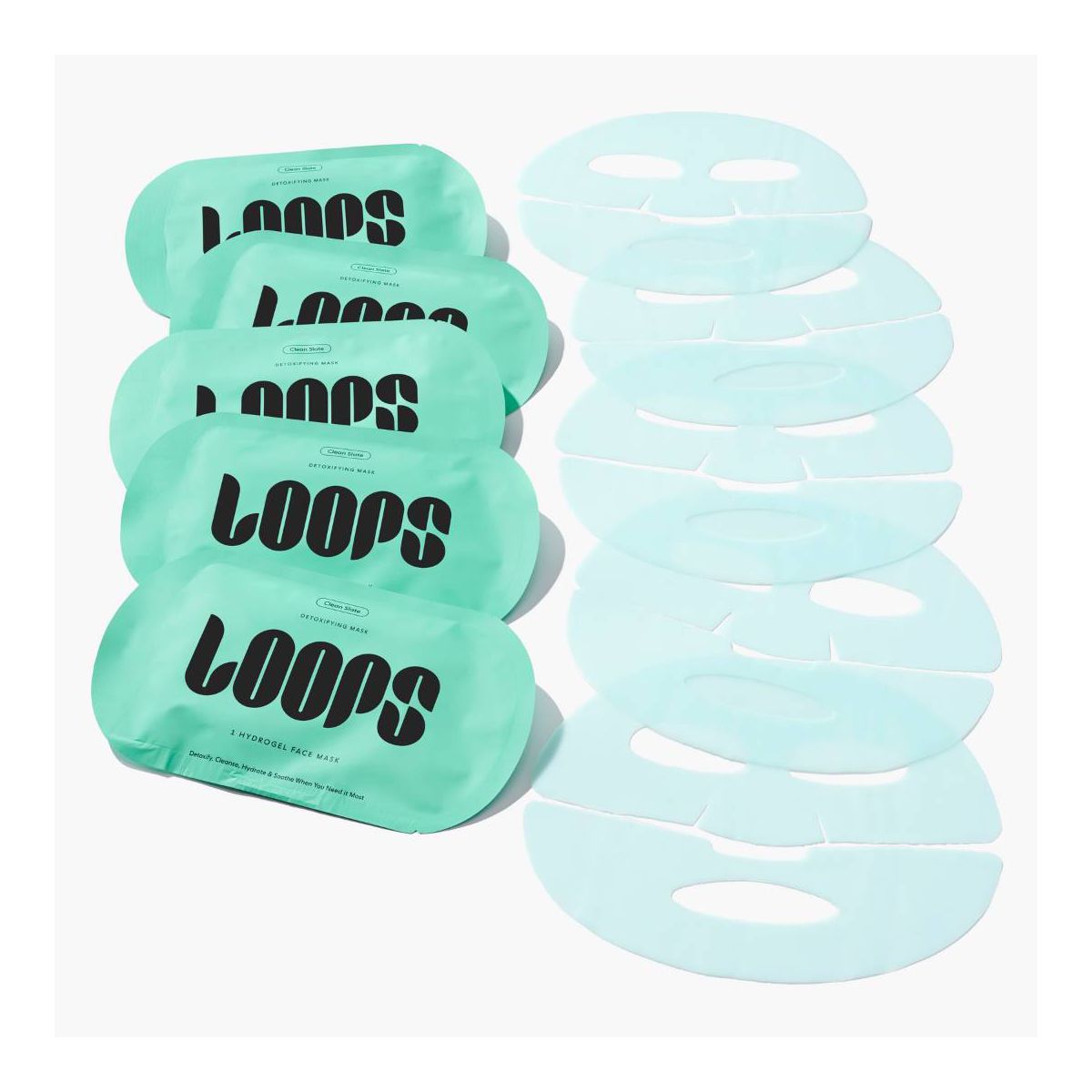 LOOPS Clean Slate Facial Mask - 5ct/5.29oz