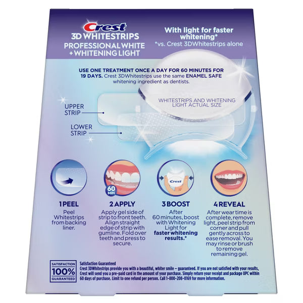 Crest 3D Whitestrips Professional White + LED Light - 19 Treatments