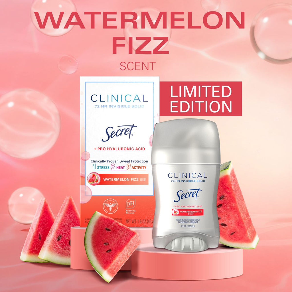 Secret Clinical Strength Watermelon Fizz Invisible Solid Antiperspirant 1.6oz