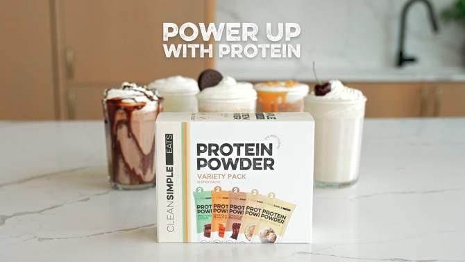 Clean Simple Eats Protein Powder Variety Pack - 9.4oz/10ct: Whey Protein Isolate, Chocolate,